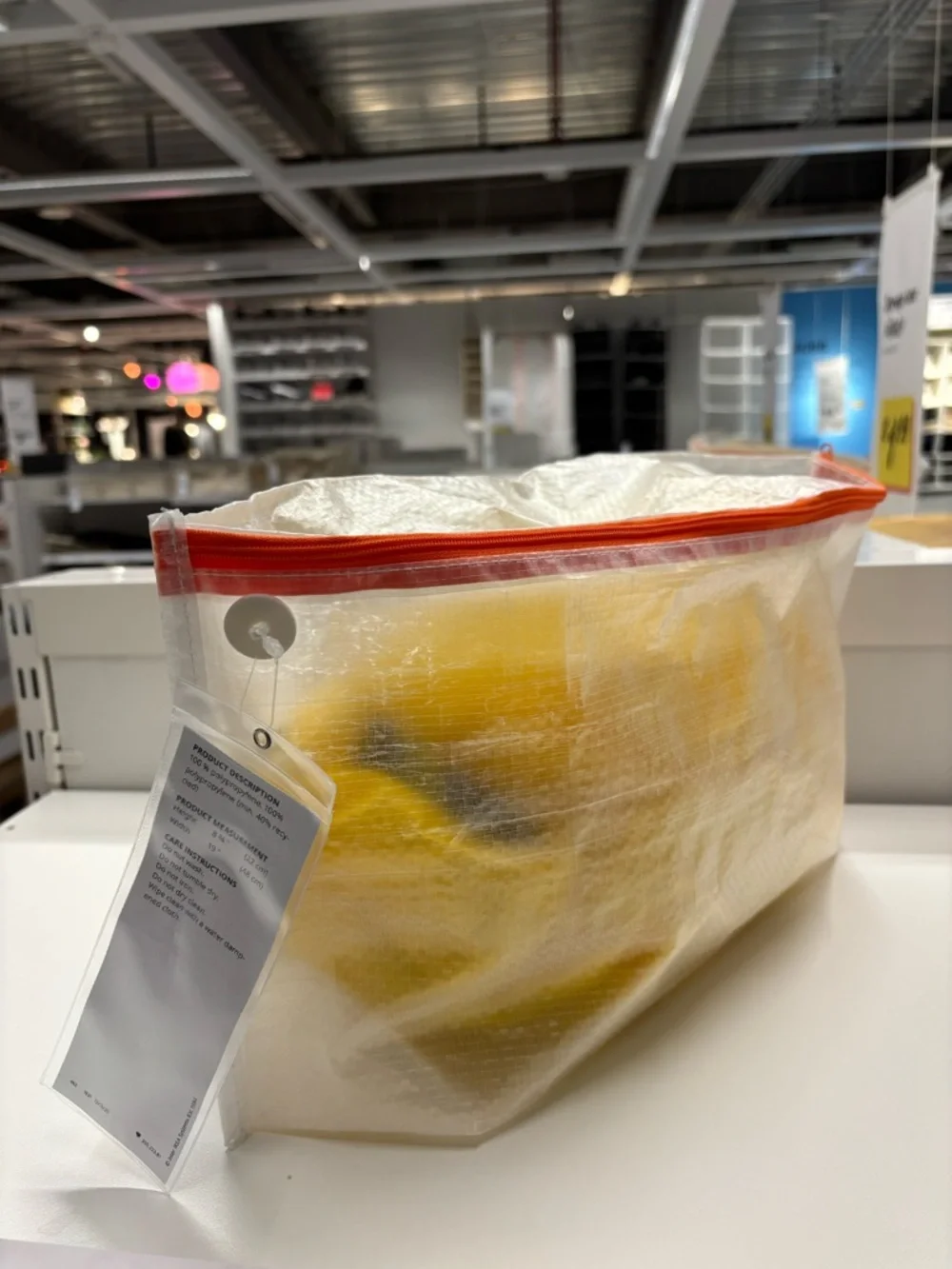 Travel Shoe luggage bag IKEA White Translucent Storage Pouch with Orange Zip new